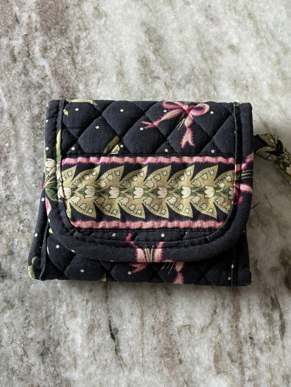 Vera Bradley Quilted Trifold Wallet - Breast Cancer Awareness Pattern